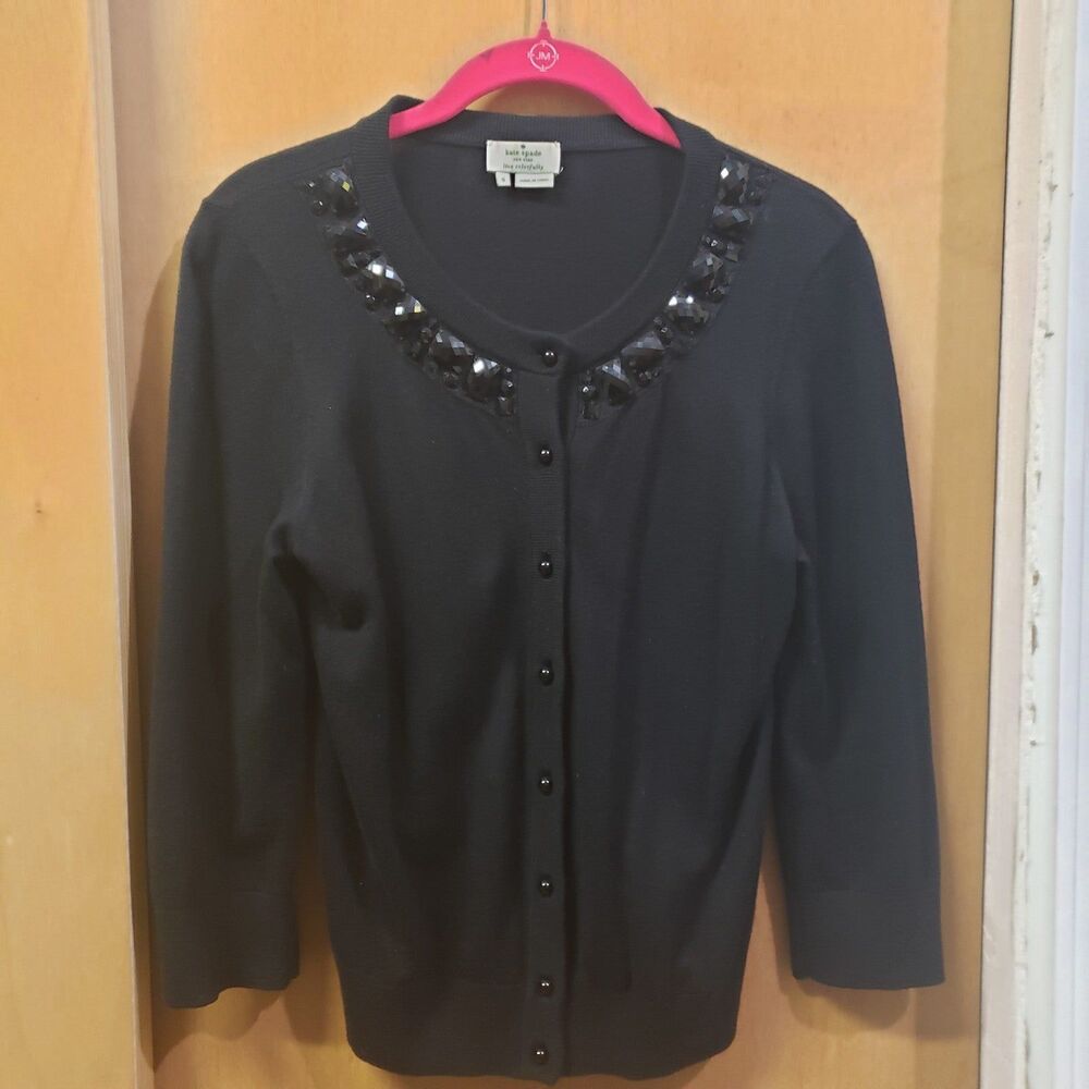 Kate Spade Black Sweater 3/4 length sleeves, classic black sweater sz Small